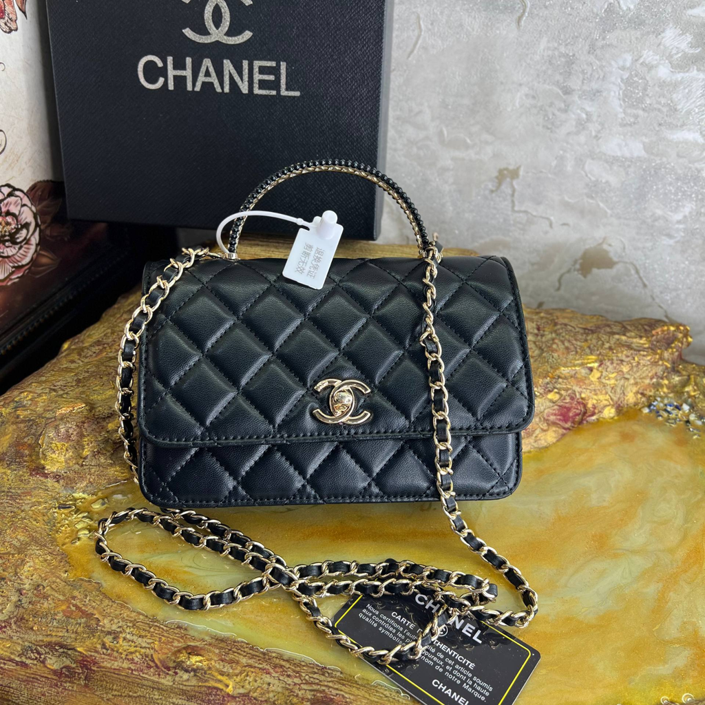 CHANEL TOP HANDLE FLAP BAG