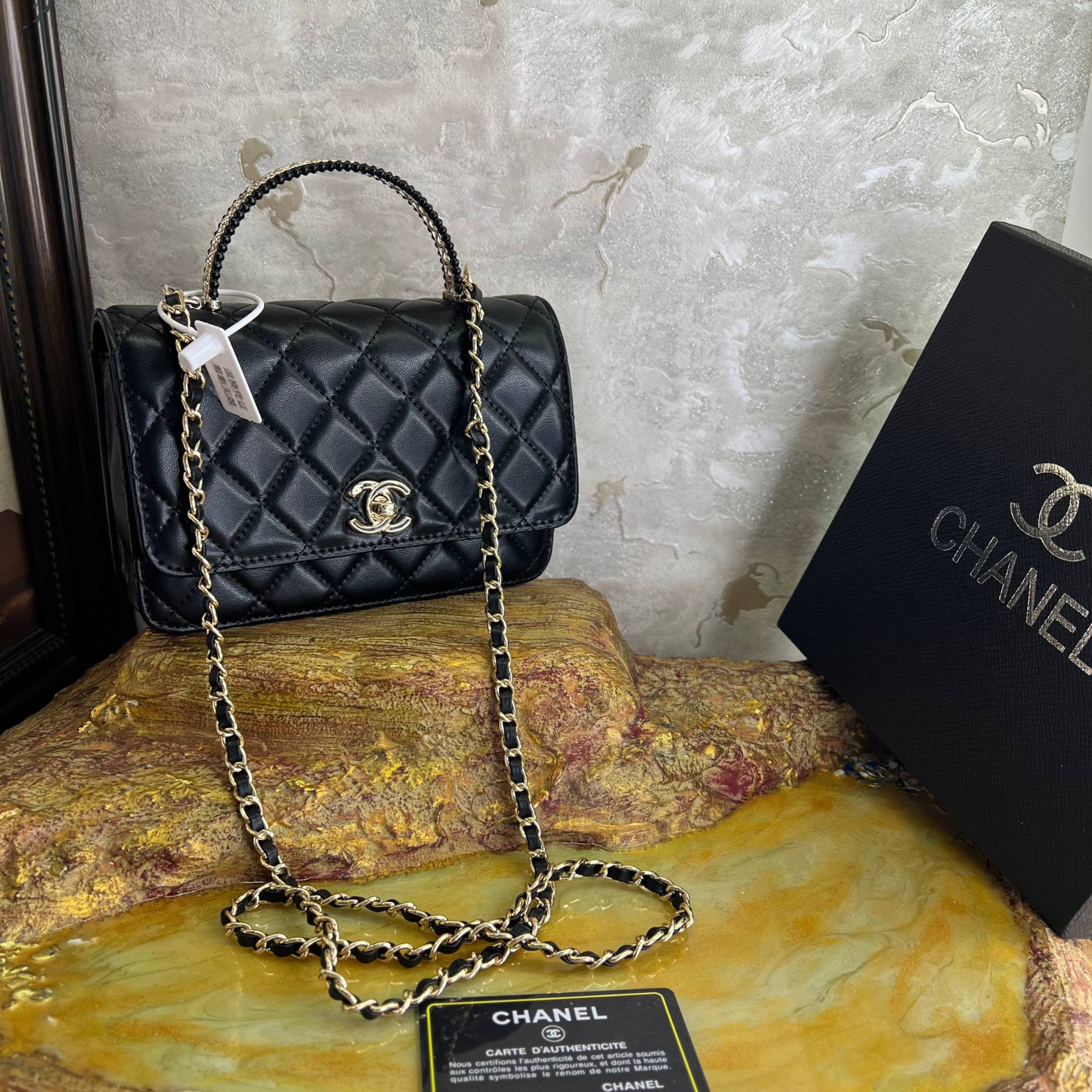 CHANEL TOP HANDLE FLAP BAG