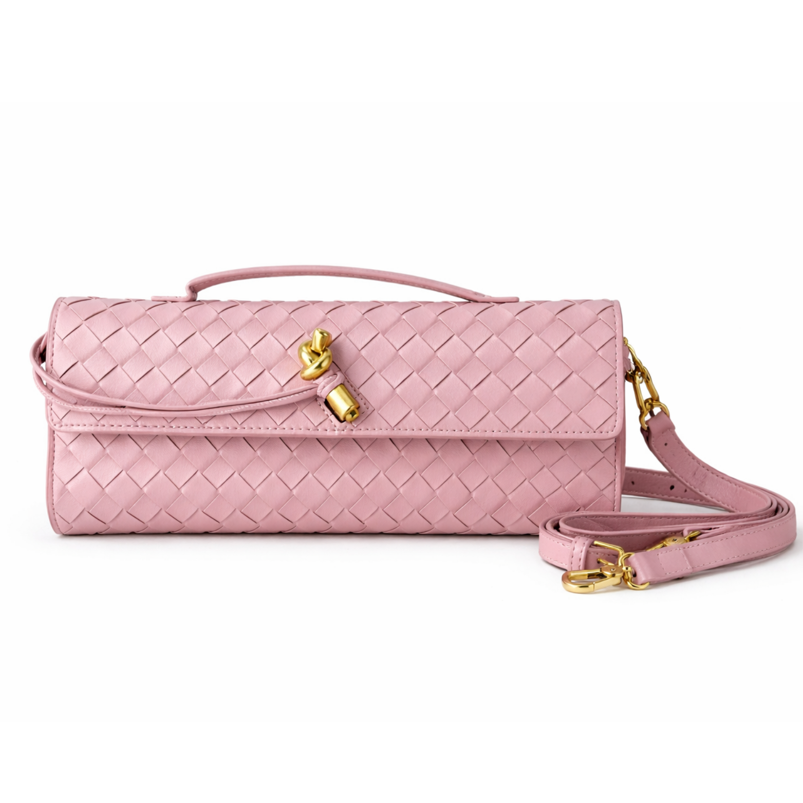 BOTTEGA VENETA INTRECCIATO PINK CLUTCH