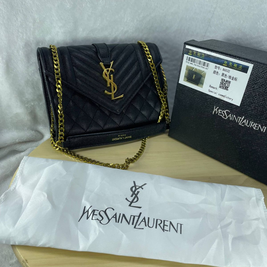 SAINT LAURENT ENVELOPE WALLET ON CHAIN